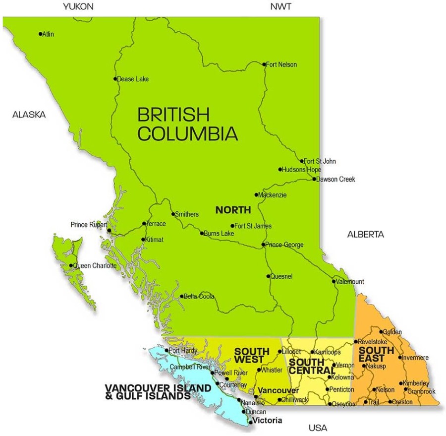 Regional Map of BC | BC Touring Council